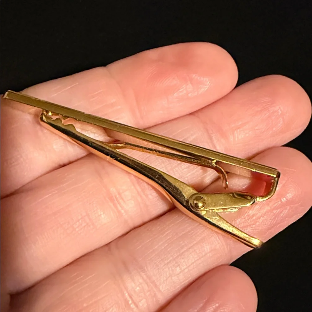 YSL Authentic Silver and Gold Cufflinks with Tie Clip